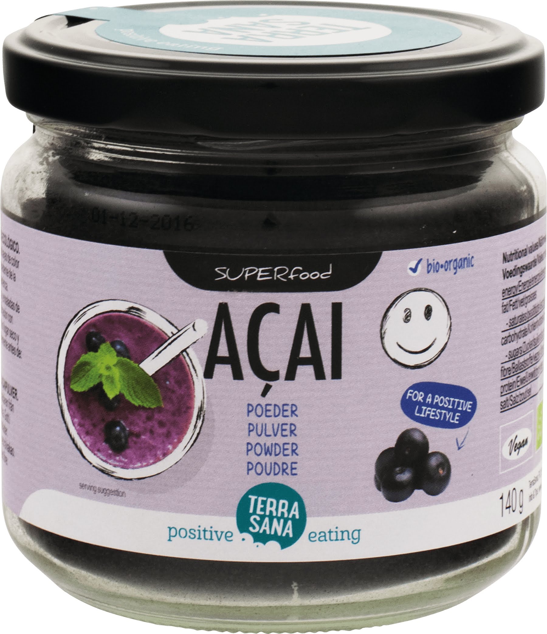 Acai Pulver (gefriergetrocknete, gemahlene brasilianische tiefrote Beeren)